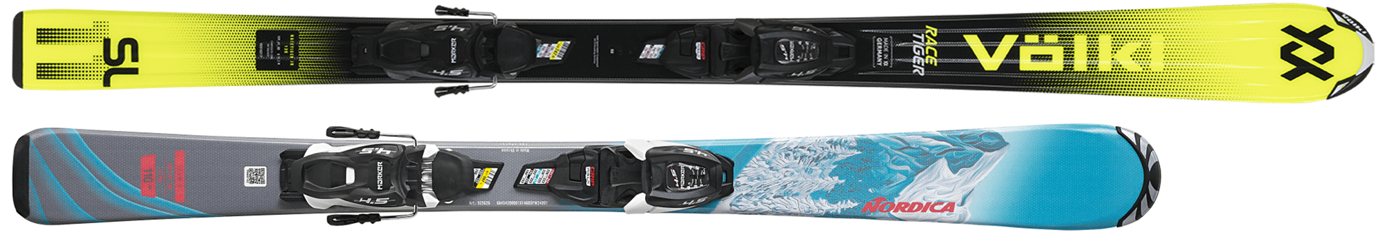 Ski Junior Racing 120-150 cm - Völkl Racetiger Jr, Nordica Girl Jr